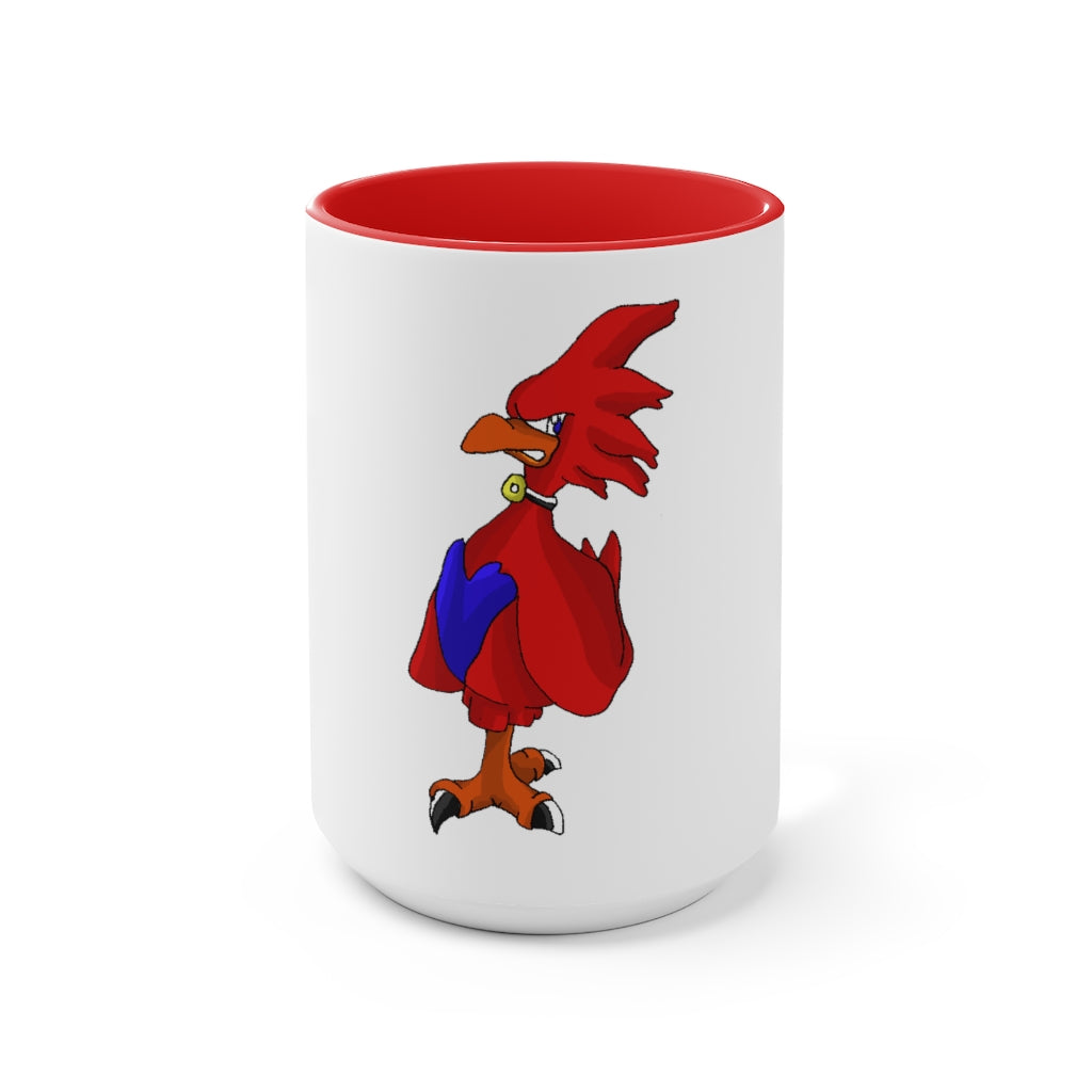 Faulkner Accent Mug featuring a two-tone design with a white exterior and colored interior, available in red, pink, and black options.