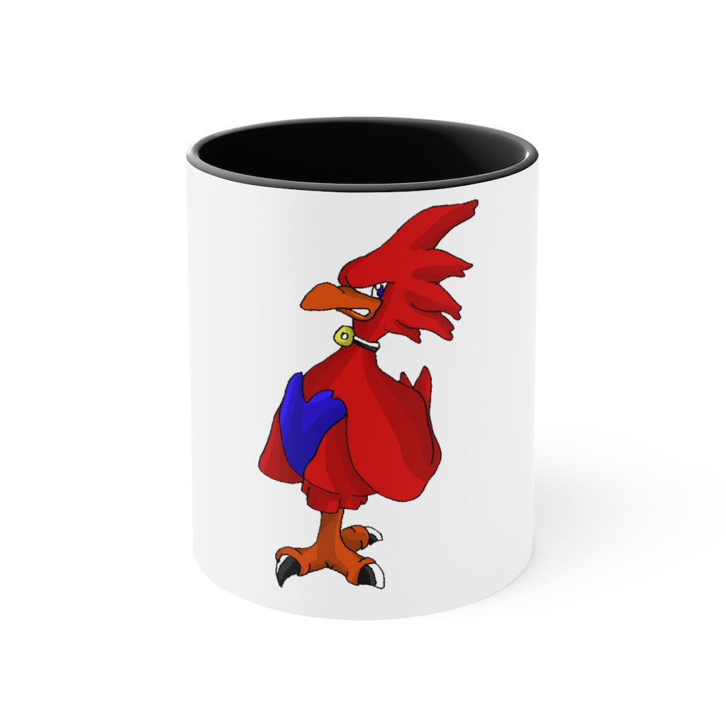 Faulkner Accent Mug featuring a two-tone design with a white exterior and colored interior, available in red, pink, and black options.