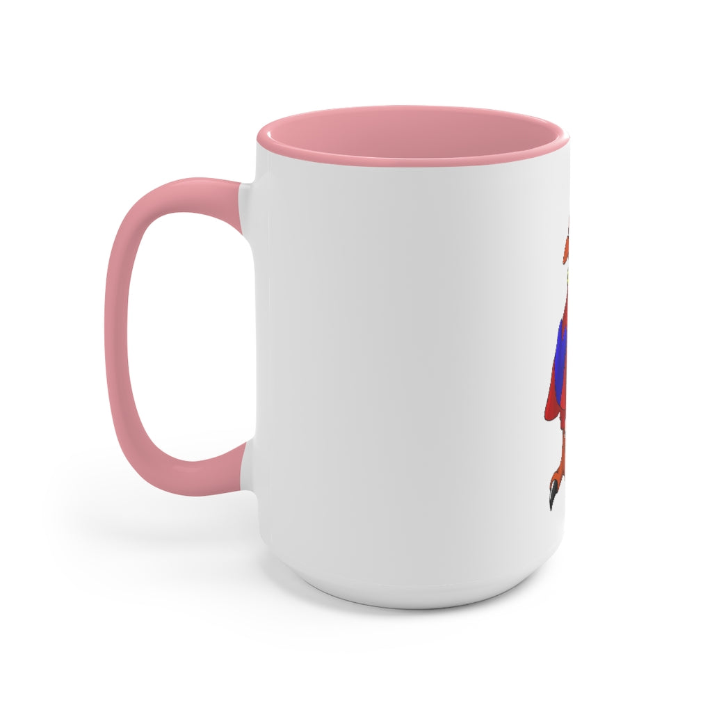 Faulkner Accent Mug featuring a two-tone design with a white exterior and colored interior, available in red, pink, and black options.