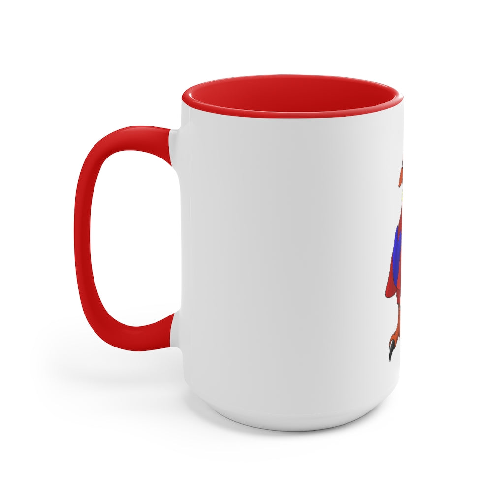 Faulkner Accent Mug featuring a two-tone design with a white exterior and colored interior, available in red, pink, and black options.