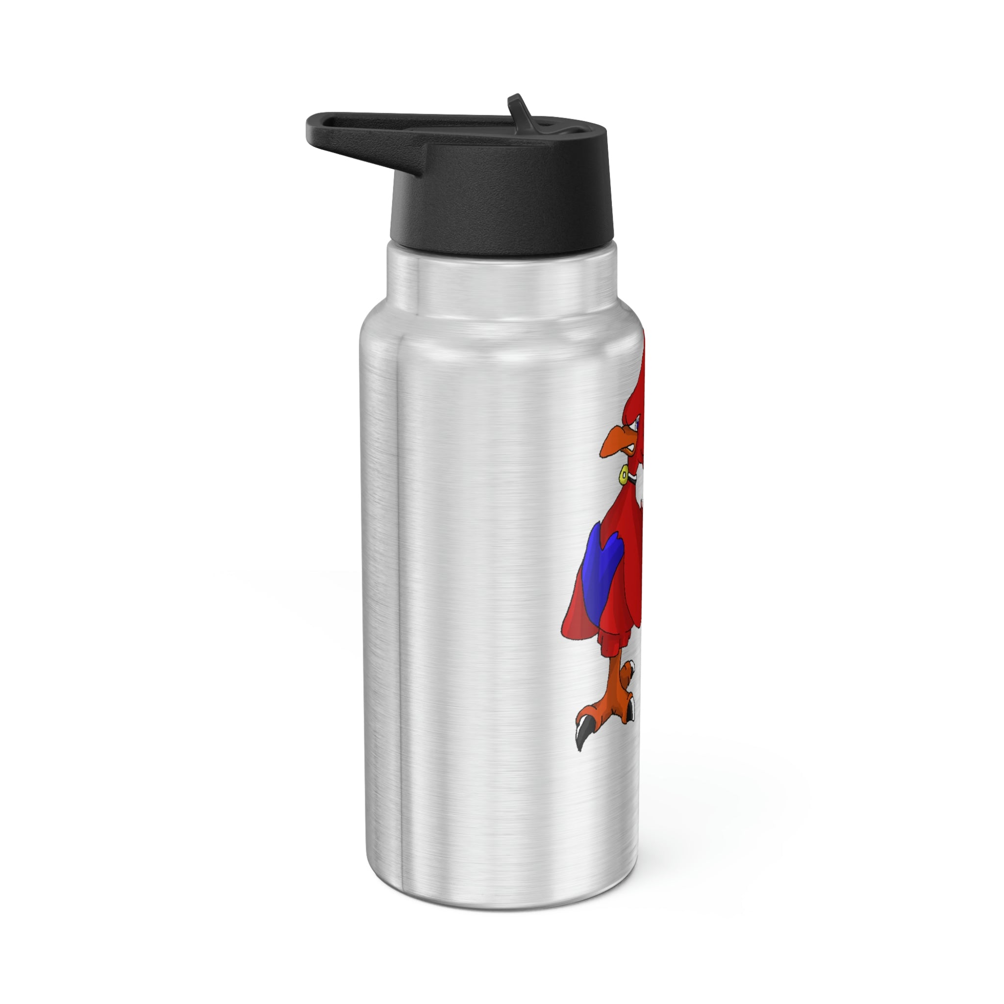 Faulkner Gator Tumbler in stainless steel with a plastic straw, showcasing a customizable design.