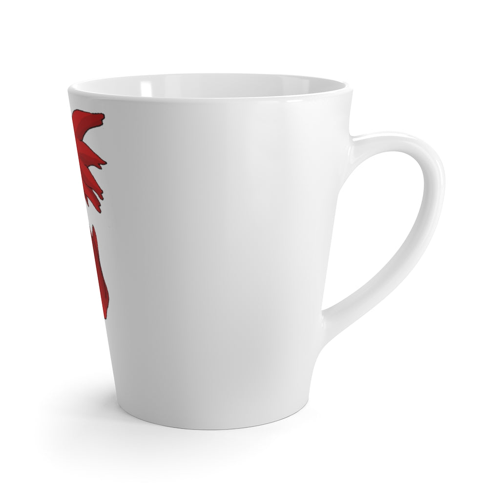 Faulkner Latte Mug in white ceramic with rounded corners and C-handle, perfect for coffee lovers.