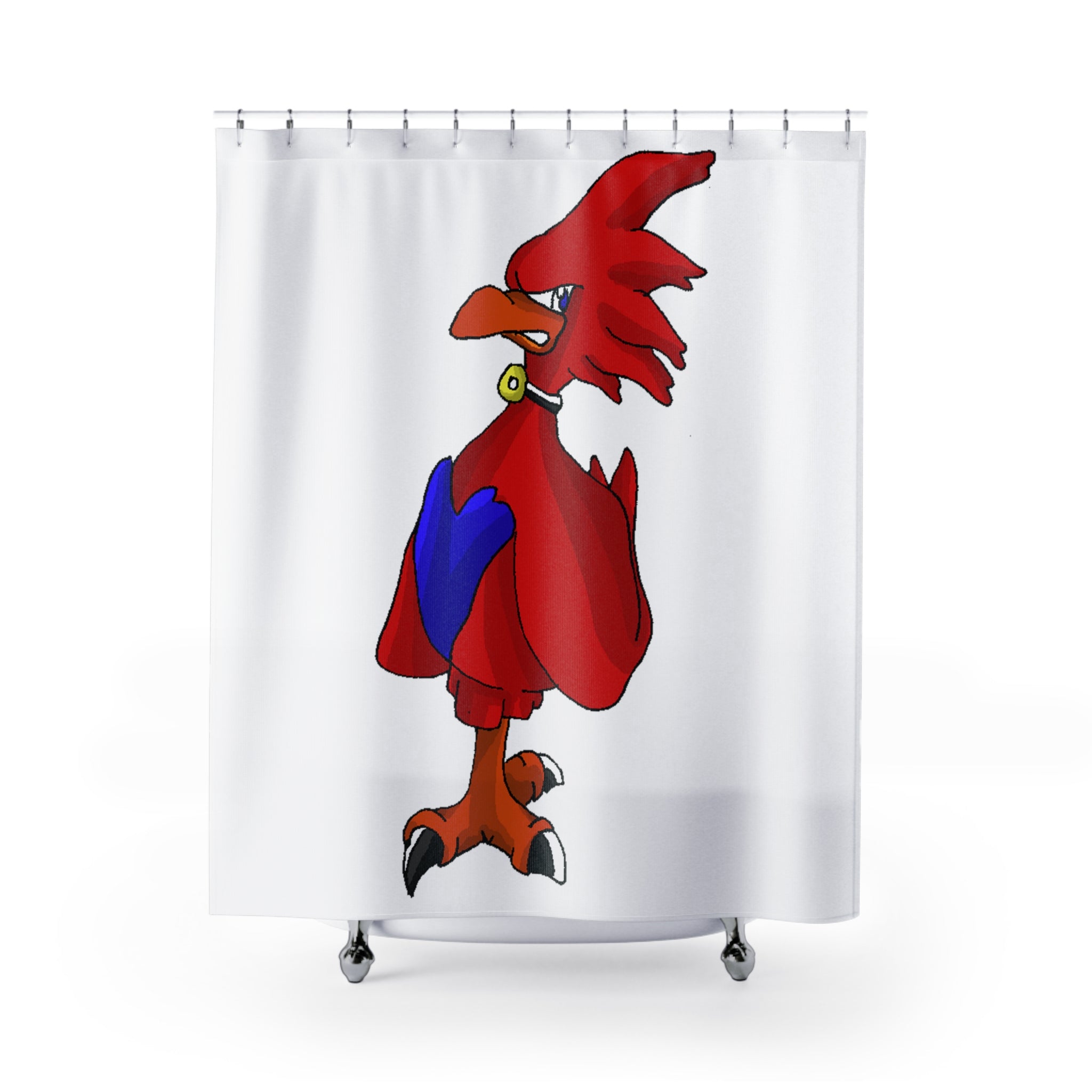 Faulkner Shower Curtain featuring vibrant custom design on durable polyester fabric, enhancing bathroom decor.