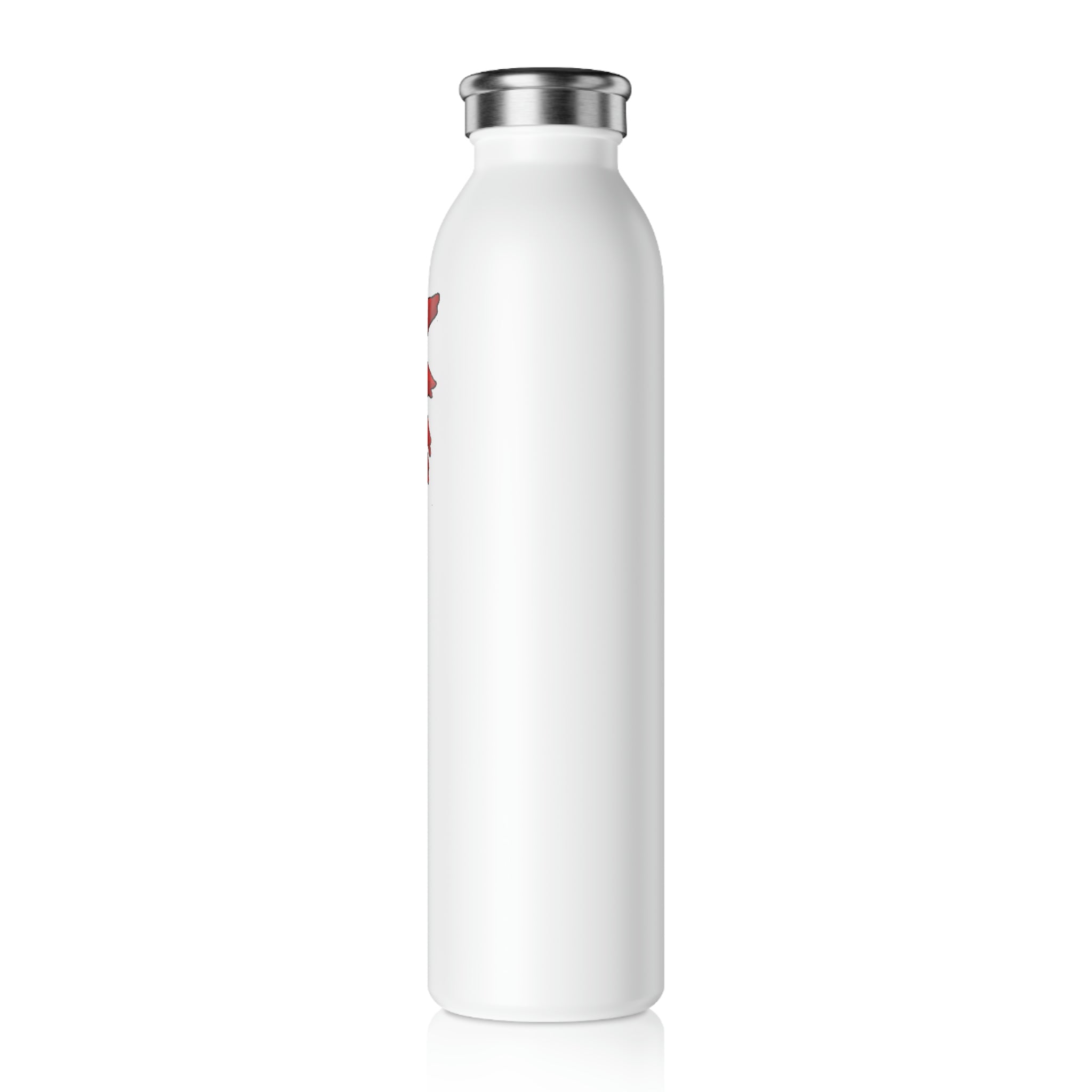 Faulkner Slim Water Bottle in matte finish with silver cap, showcasing its stylish design and personalized print options.