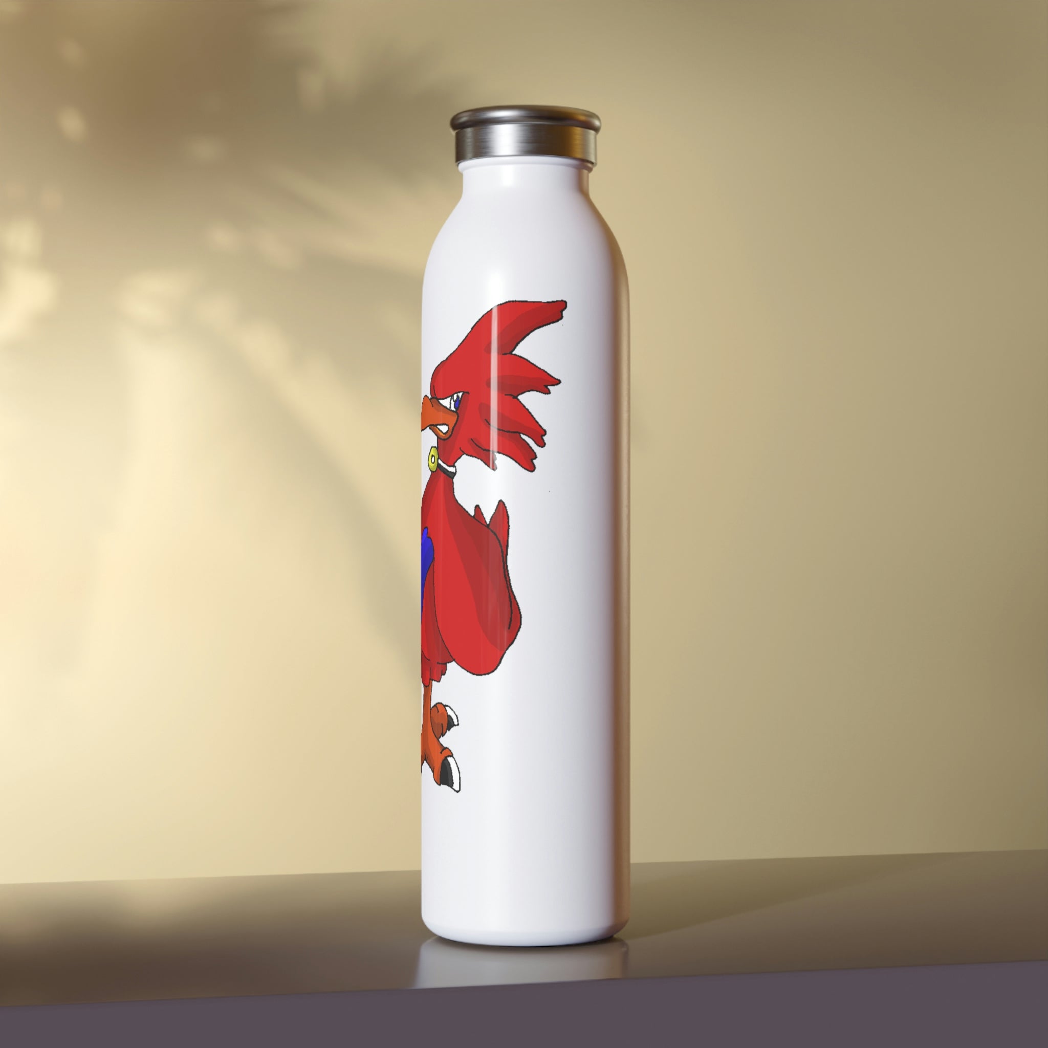 Faulkner Slim Water Bottle in matte finish with silver cap, showcasing its stylish design and personalized print options.