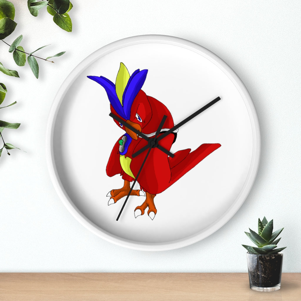 Faulkoneir Wall Clock featuring a wooden frame and plexiglass face, ideal for indoor decor.