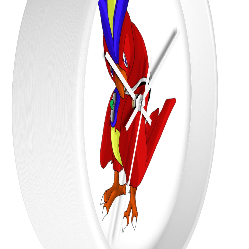 Faulkoneir Wall Clock featuring a wooden frame and plexiglass face, ideal for indoor decor.