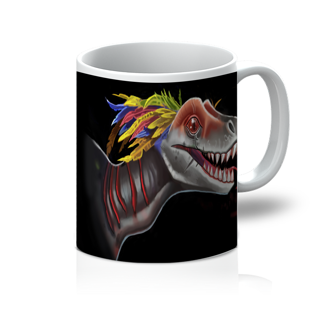 Feathered Raptor 11oz Mug with vibrant sublimation design and flawless white surface.