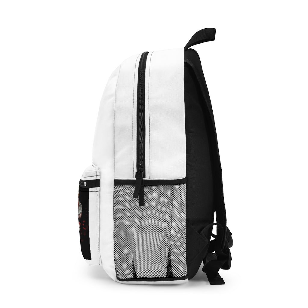 Feathered Raptor Backpack made in USA, showcasing its durable spun polyester material and adjustable straps.