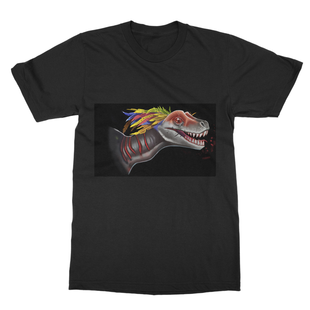 Feathered Raptor Classic Adult T-Shirt in various colors, showcasing its soft fabric and round neck design.