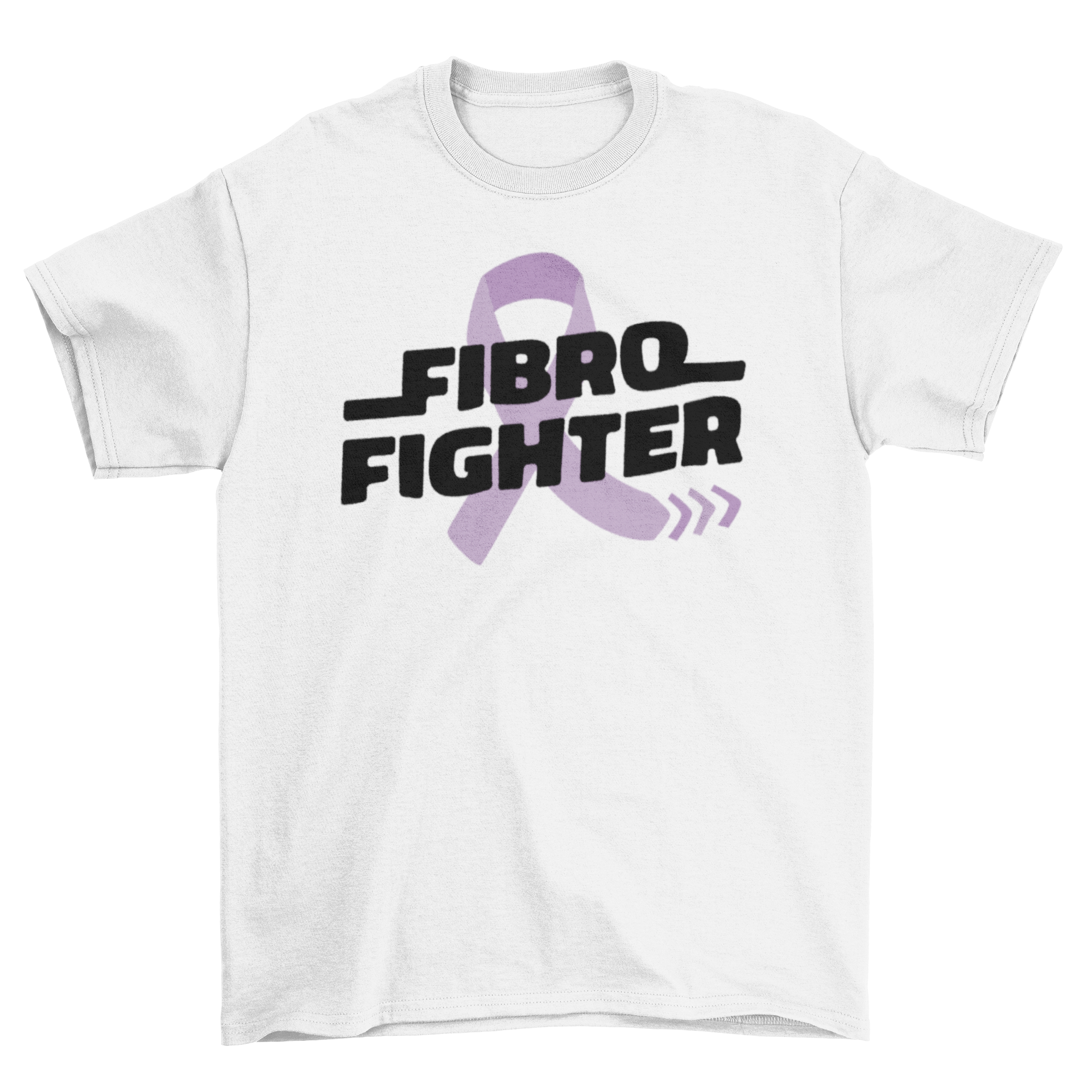 Fibro Fighter T-shirt featuring a bold quote on a soft fabric, perfect for those with fibromyalgia.