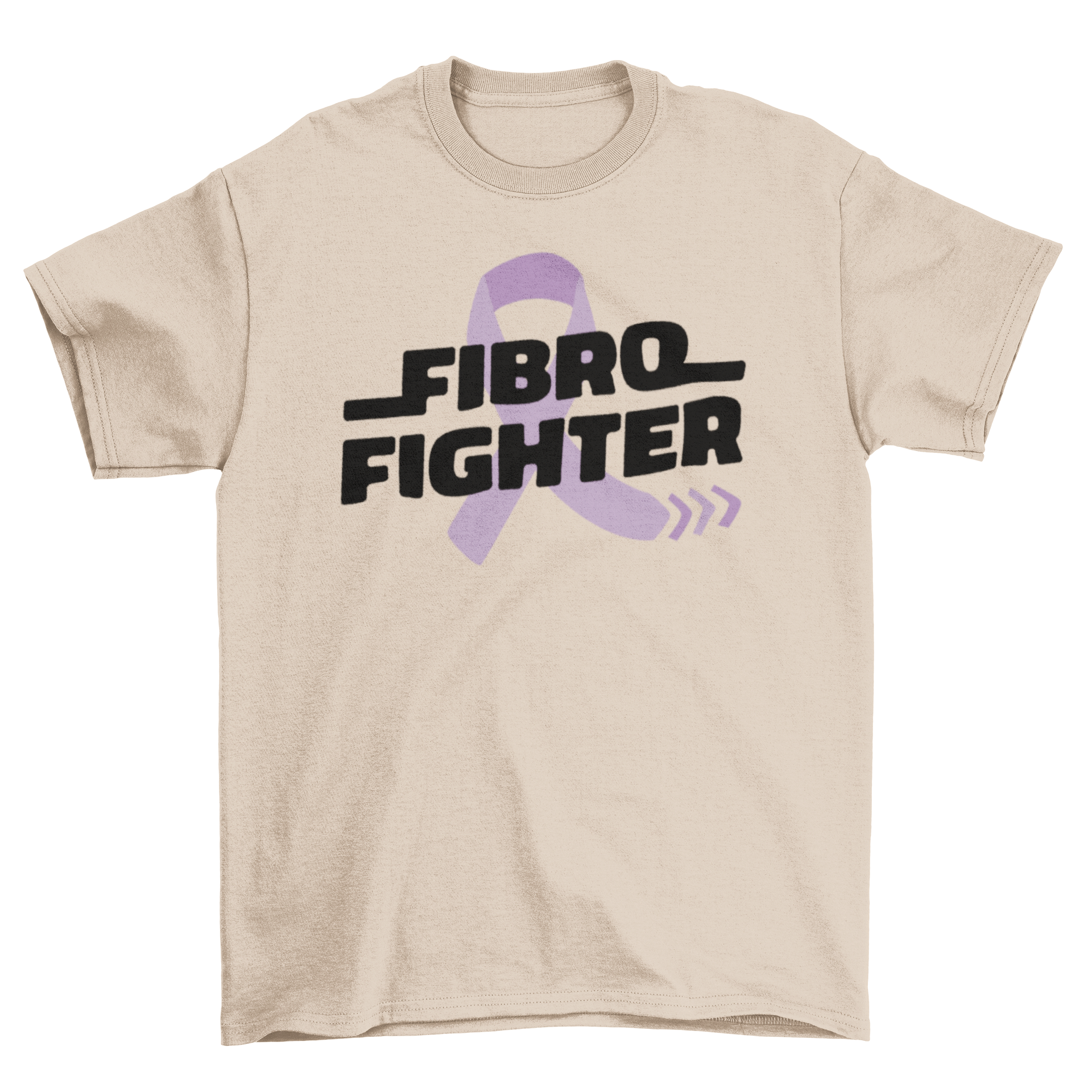 Fibro Fighter T-shirt featuring a bold quote on a soft fabric, perfect for those with fibromyalgia.