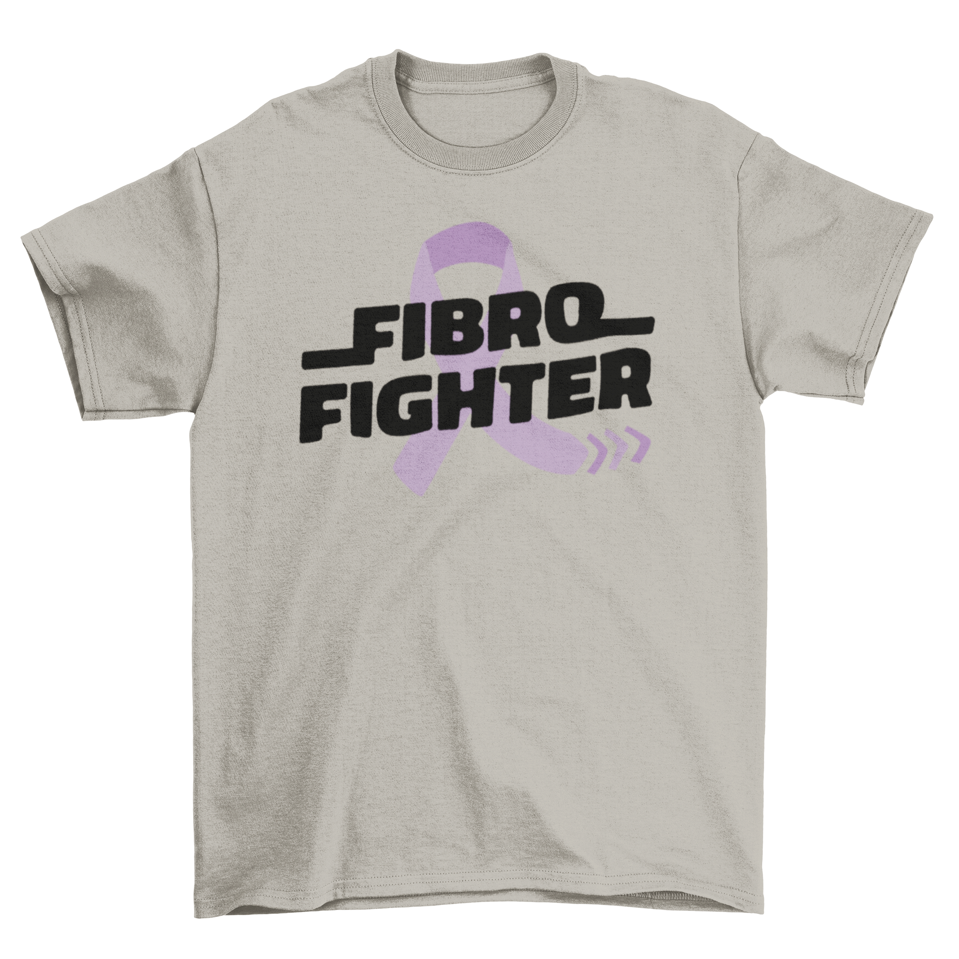 Fibro Fighter T-shirt featuring a bold quote on a soft fabric, perfect for those with fibromyalgia.