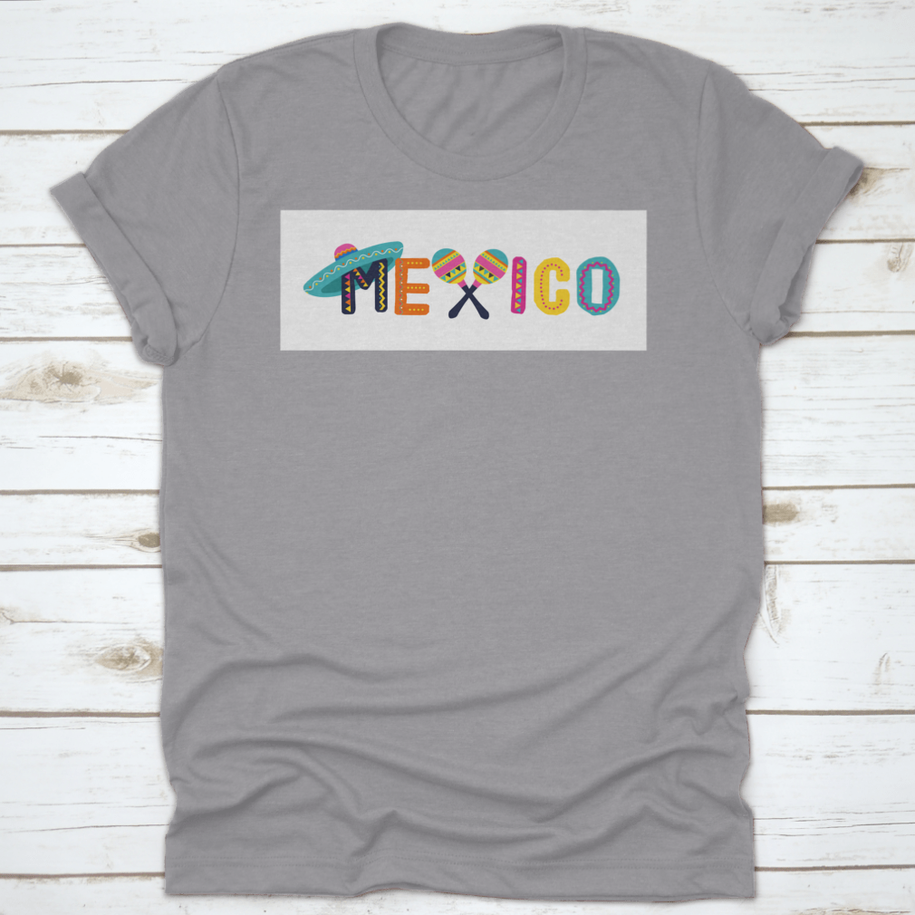 A vibrant Fiesta Banner and Poster Design Shirt featuring colorful flags and flowers, perfect for festive celebrations.