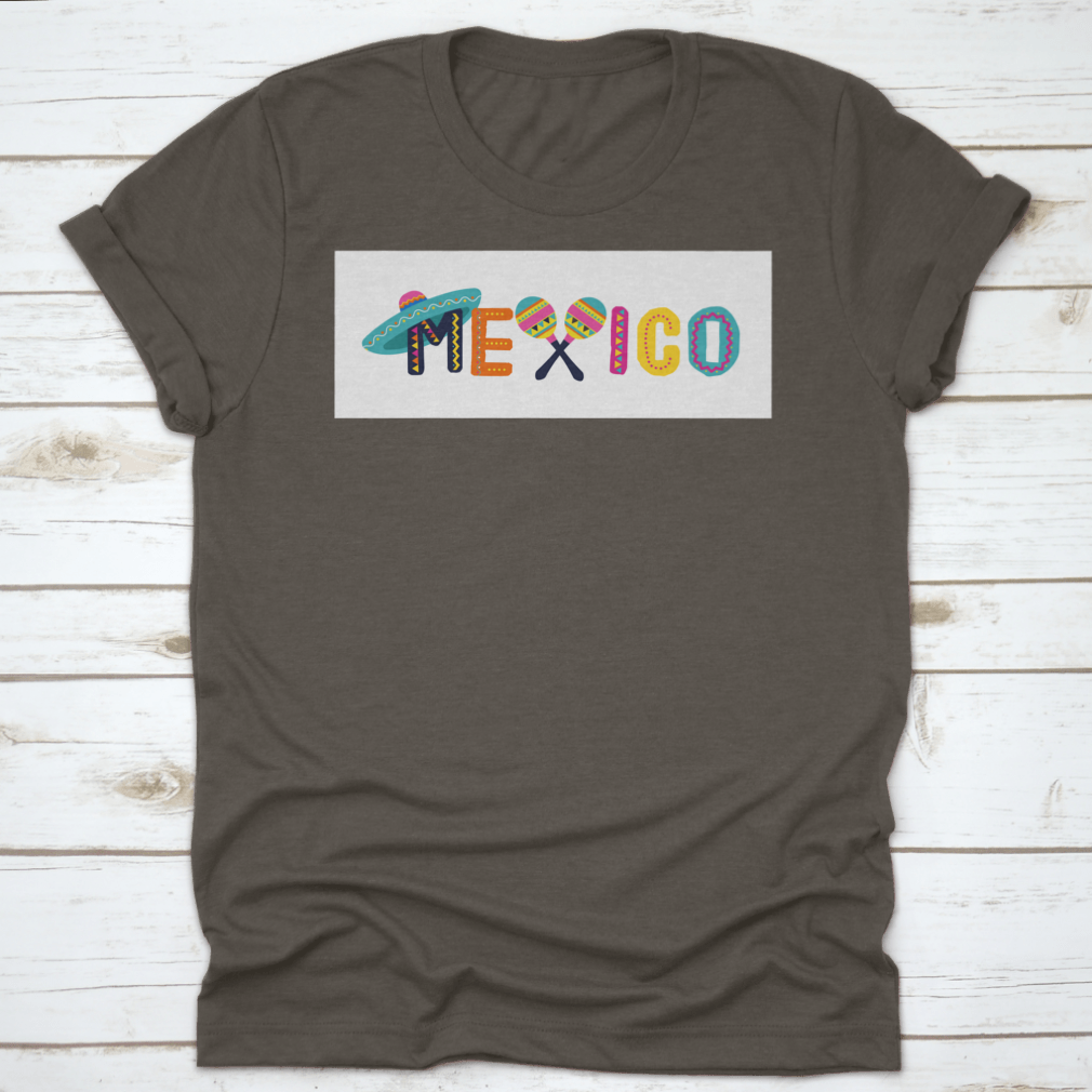 A vibrant Fiesta Banner and Poster Design Shirt featuring colorful flags and flowers, perfect for festive celebrations.