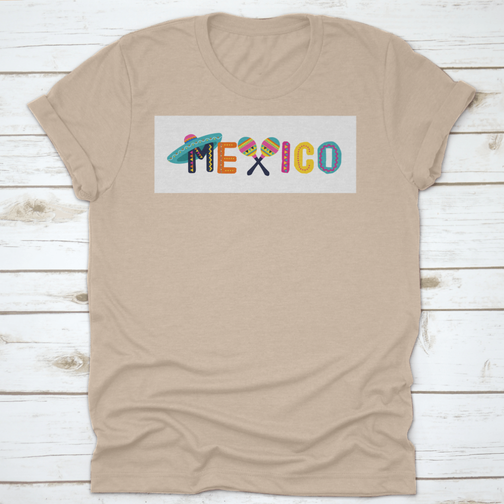 A vibrant Fiesta Banner and Poster Design Shirt featuring colorful flags and flowers, perfect for festive celebrations.