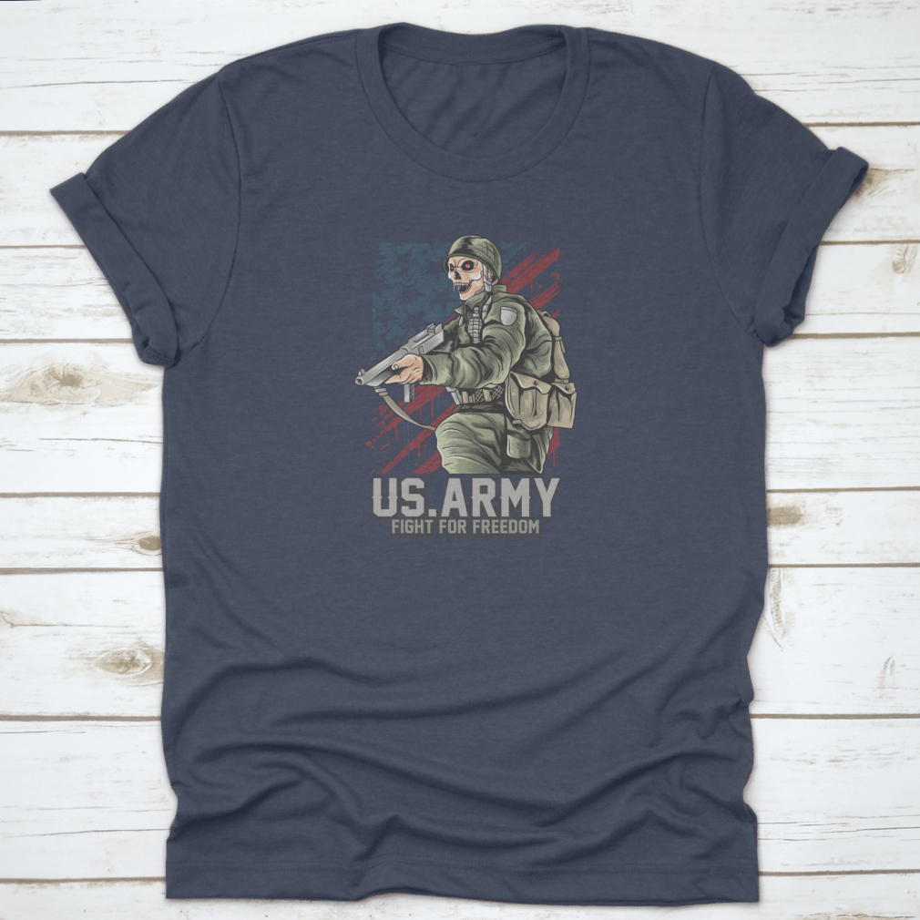 A patriotic Fight For The Country Army T-Shirt made from 100% cotton, featuring a classic fit and durable fabric, perfect for showing national pride.