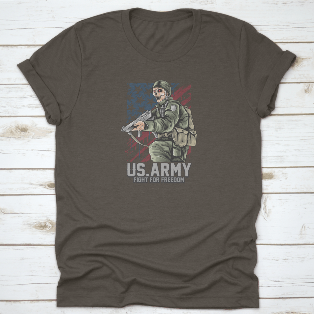 A patriotic Fight For The Country Army T-Shirt made from 100% cotton, featuring a classic fit and durable fabric, perfect for showing national pride.