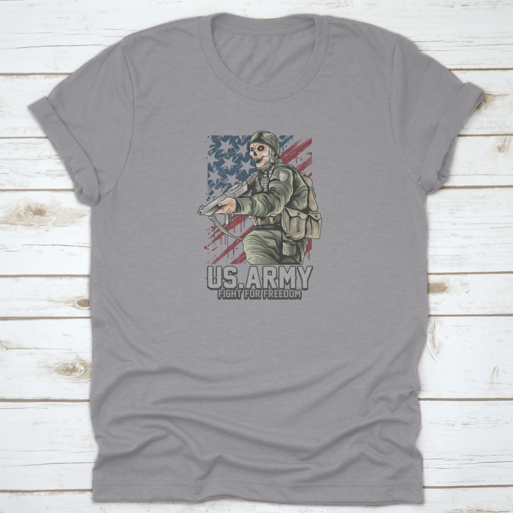 A patriotic Fight For The Country Army T-Shirt made from 100% cotton, featuring a classic fit and durable fabric, perfect for showing national pride.