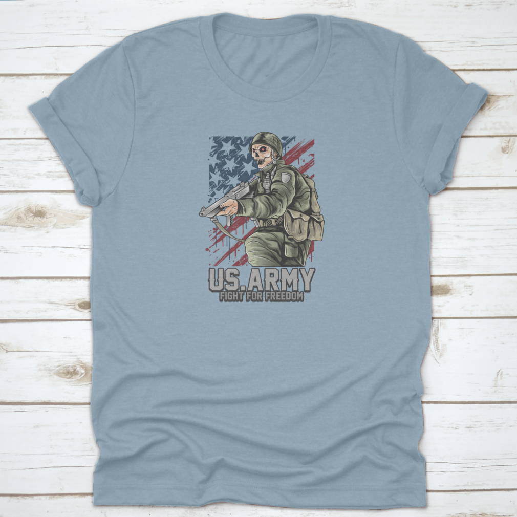 A patriotic Fight For The Country Army T-Shirt made from 100% cotton, featuring a classic fit and durable fabric, perfect for showing national pride.