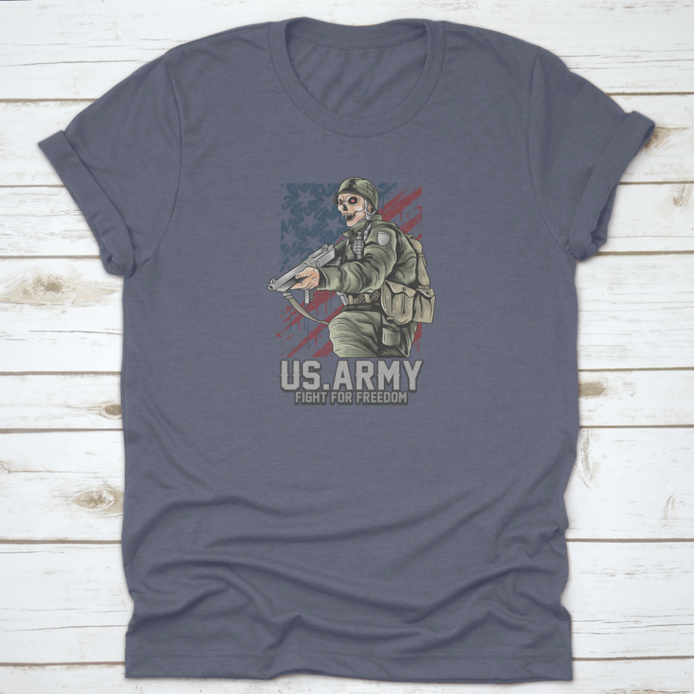 A patriotic Fight For The Country Army T-Shirt made from 100% cotton, featuring a classic fit and durable fabric, perfect for showing national pride.