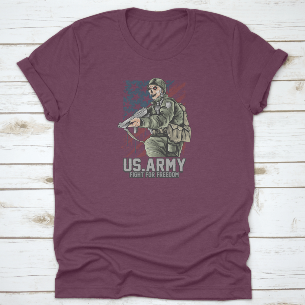 A patriotic Fight For The Country Army T-Shirt made from 100% cotton, featuring a classic fit and durable fabric, perfect for showing national pride.