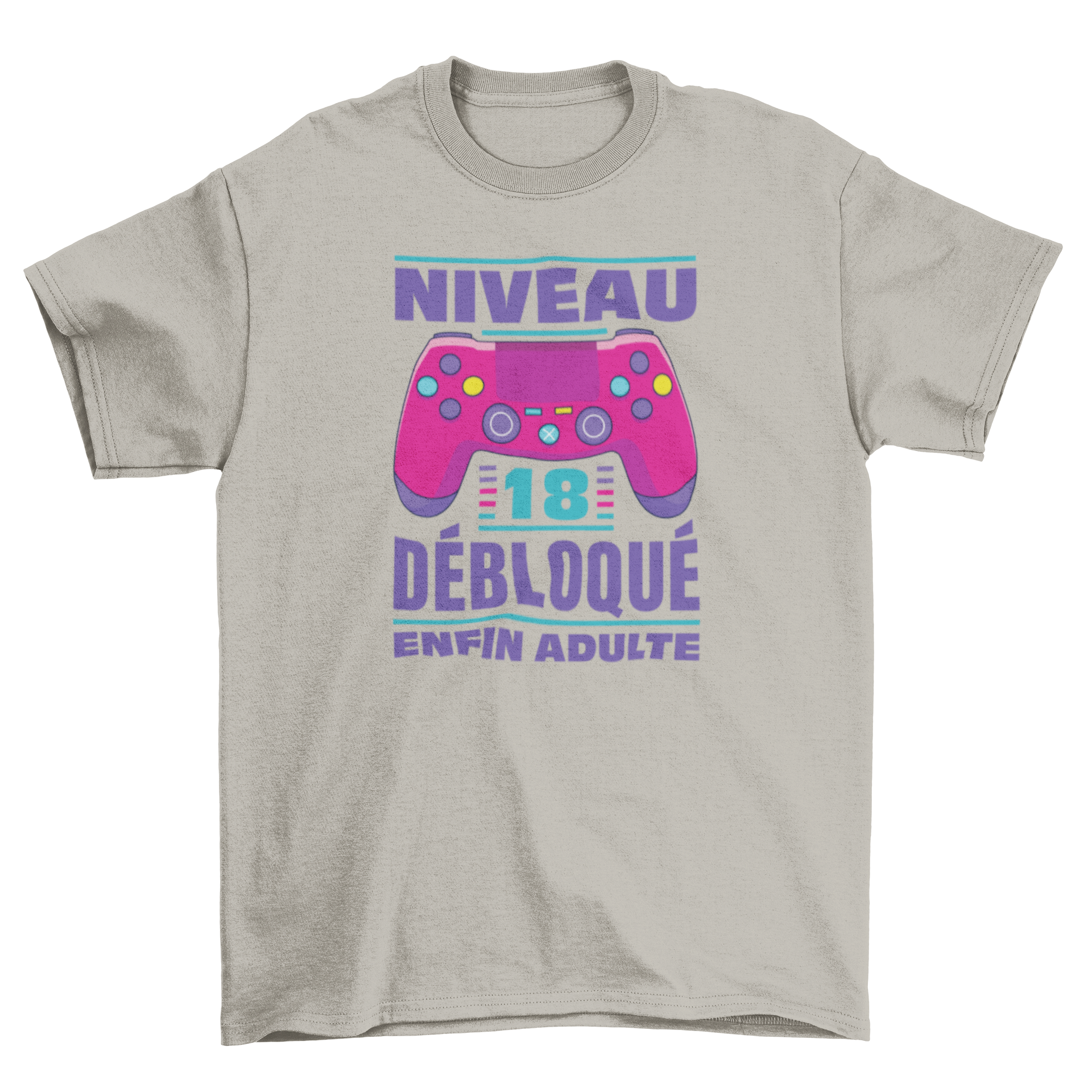 Finally an Adult T-Shirt featuring a gaming controller and French quote design.