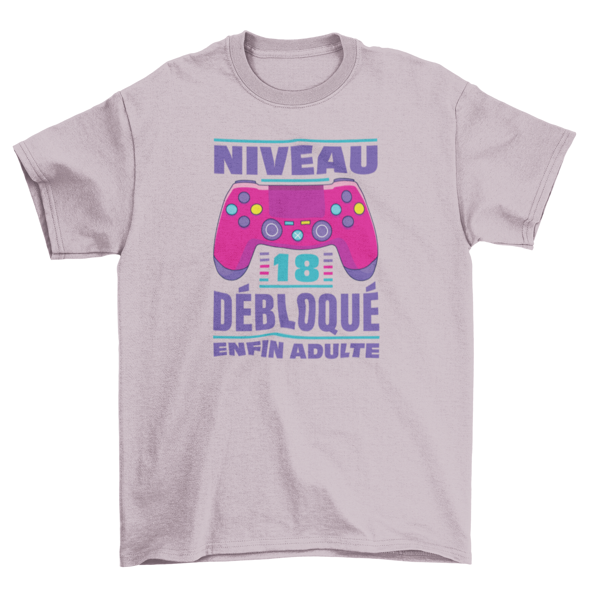 Finally an Adult T-Shirt featuring a gaming controller and French quote design.