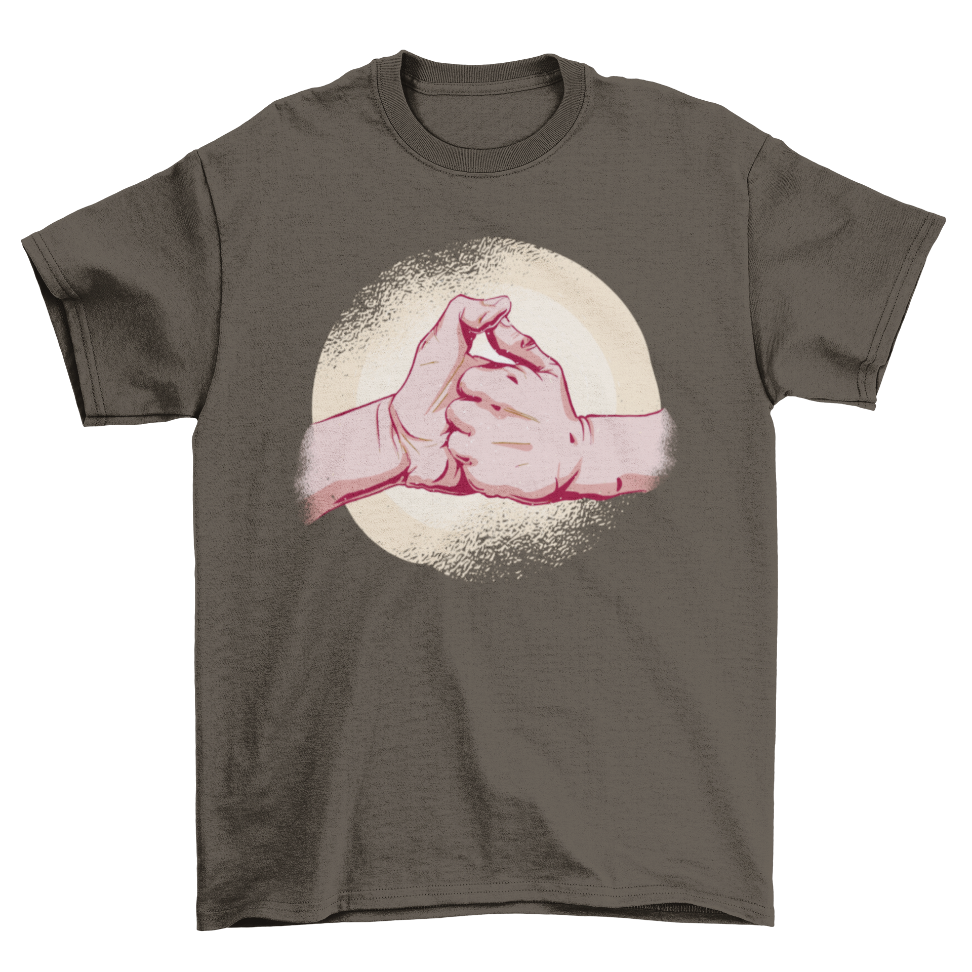 A stylish Finger Fight T-shirt featuring a unique textured design showcasing a playful finger fight.