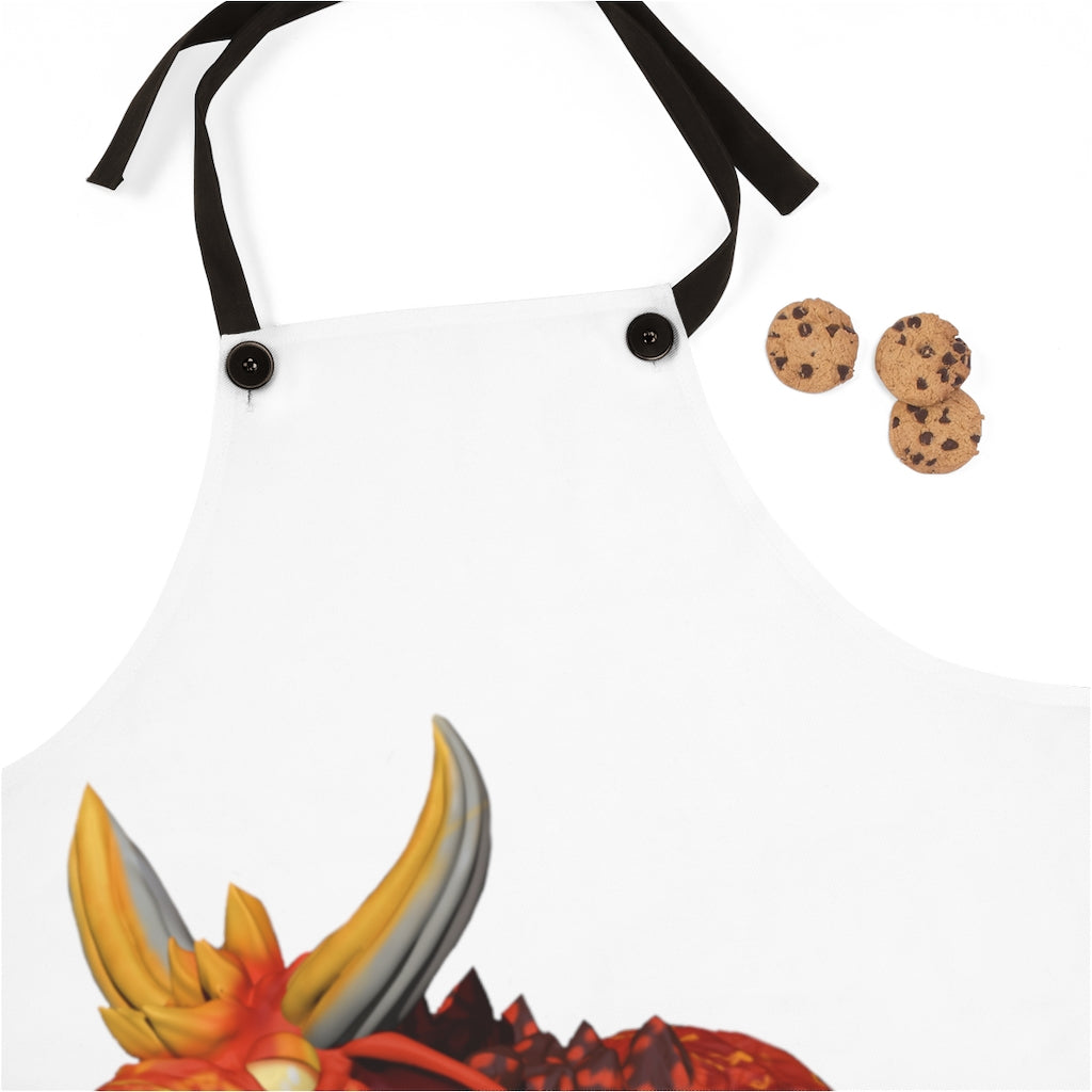 Fire Bull Apron featuring a stylish design with black detachable twill straps, perfect for cooking and grilling.