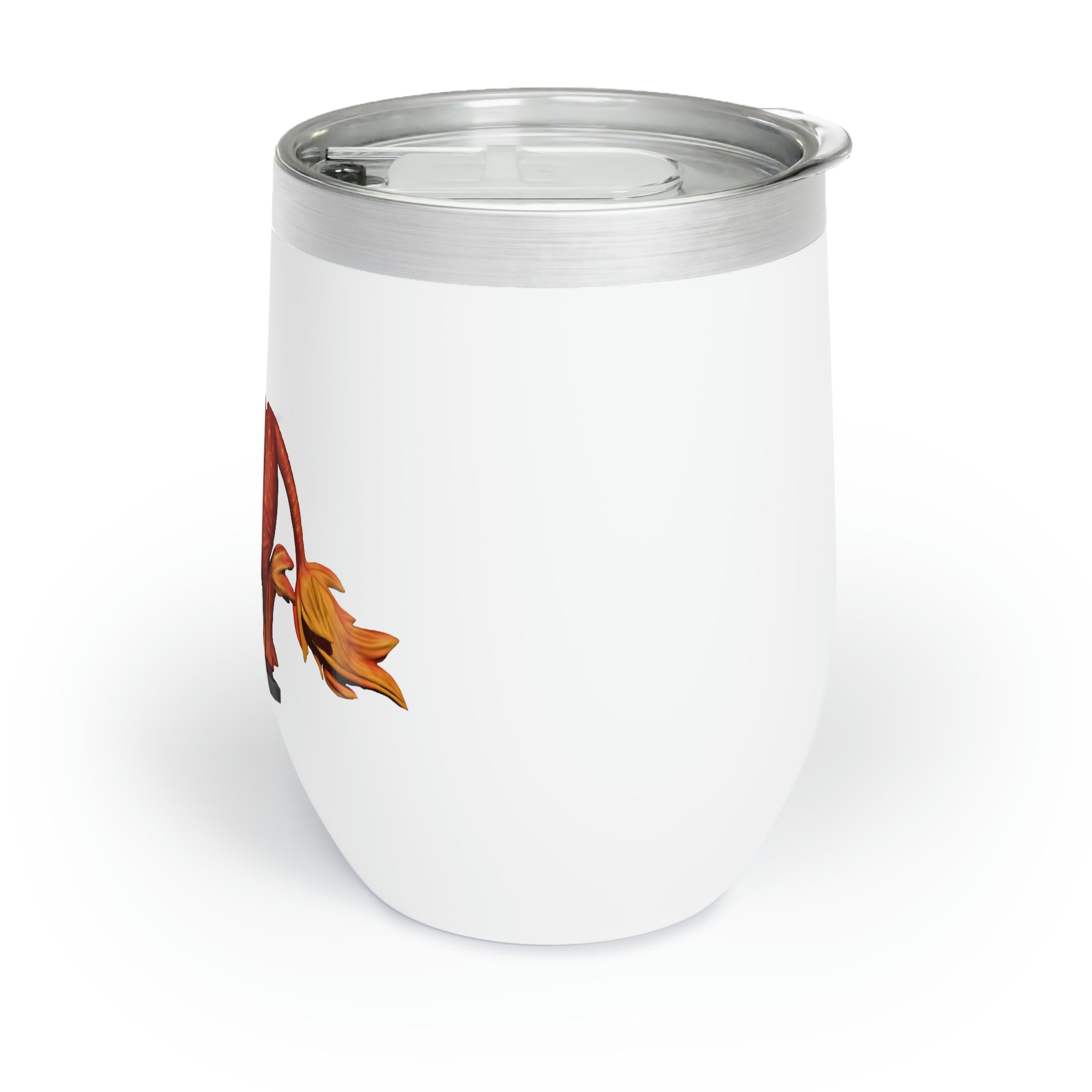 Fire Bull Chill Wine Tumbler in stainless steel with double-insulated walls, showcasing a customizable design.