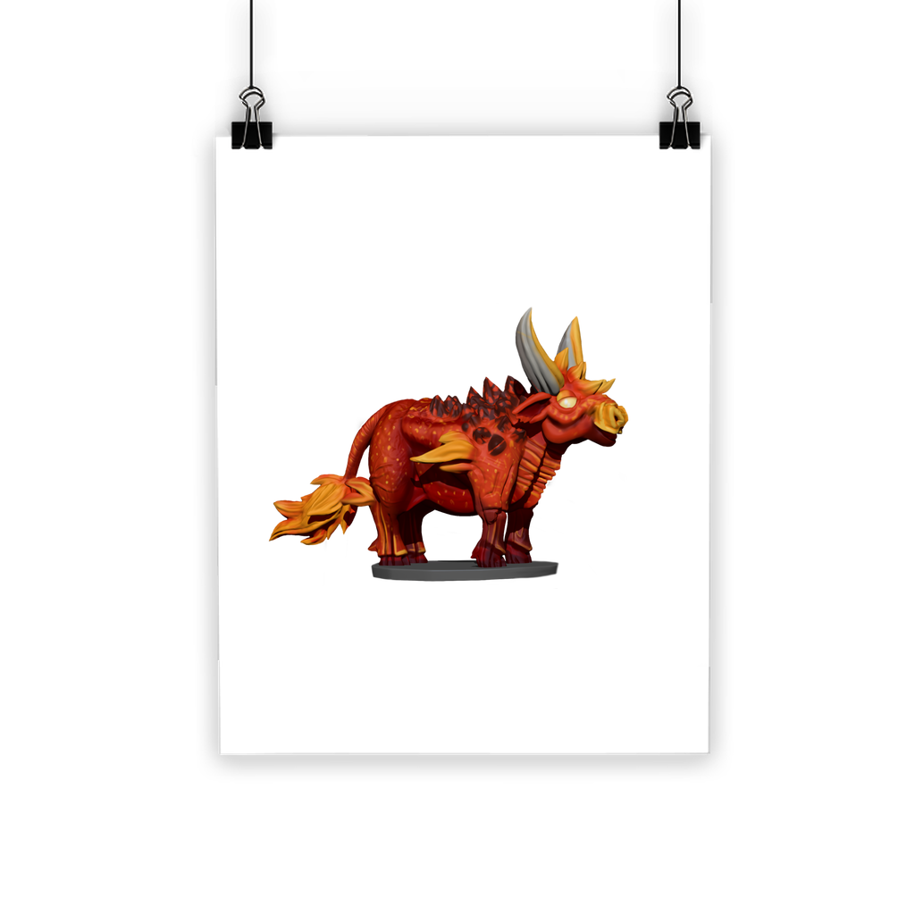 Fire Bull Classic Poster showcasing vibrant colors and a semi-gloss finish, ideal for indoor and outdoor display.