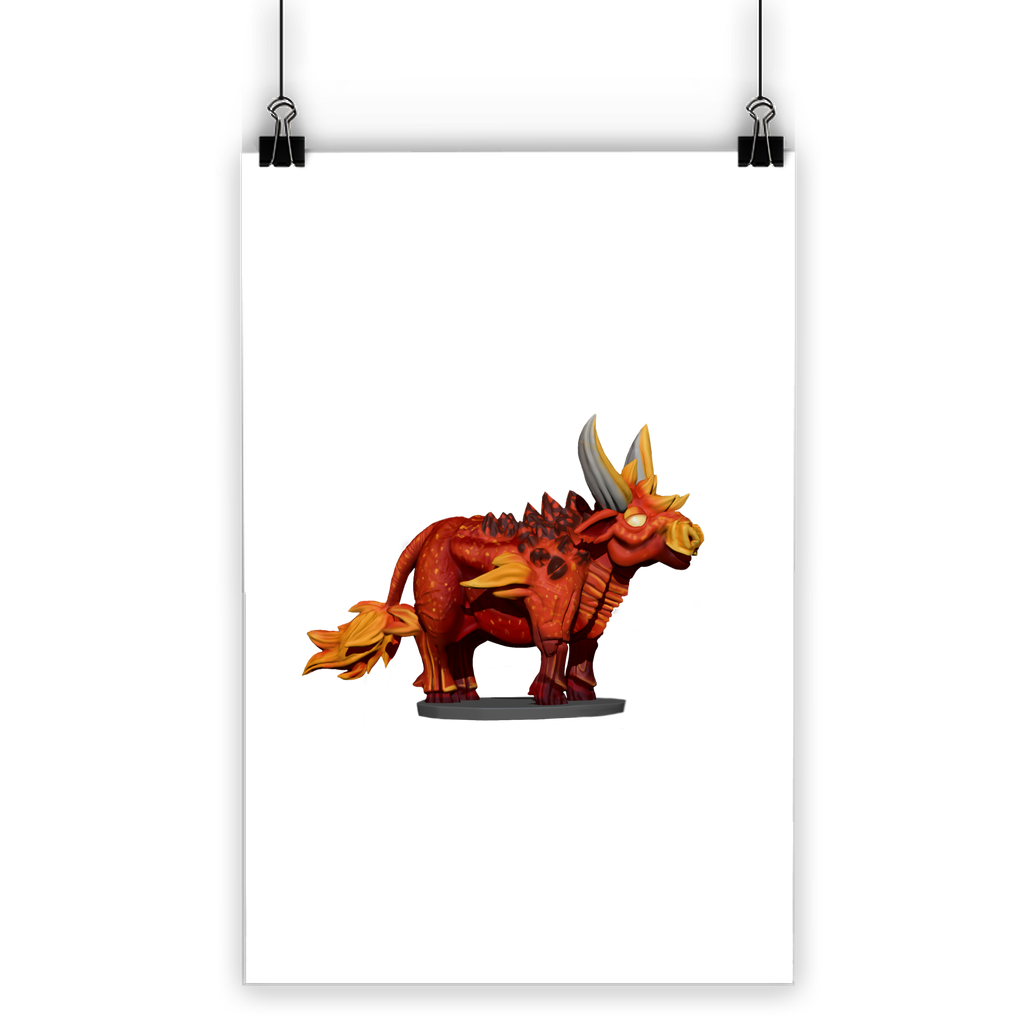 Fire Bull Classic Poster showcasing vibrant colors and a semi-gloss finish, ideal for indoor and outdoor display.