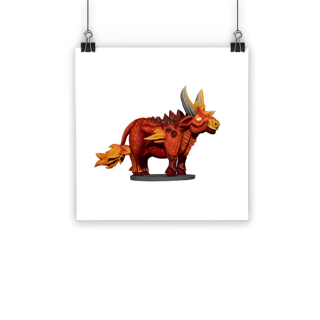 Fire Bull Classic Poster showcasing vibrant colors and a semi-gloss finish, ideal for indoor and outdoor display.