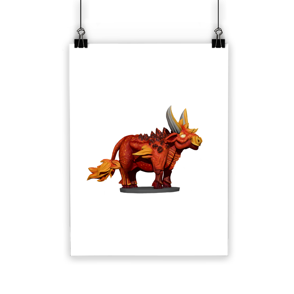 Fire Bull Classic Poster showcasing vibrant colors and a semi-gloss finish, ideal for indoor and outdoor display.