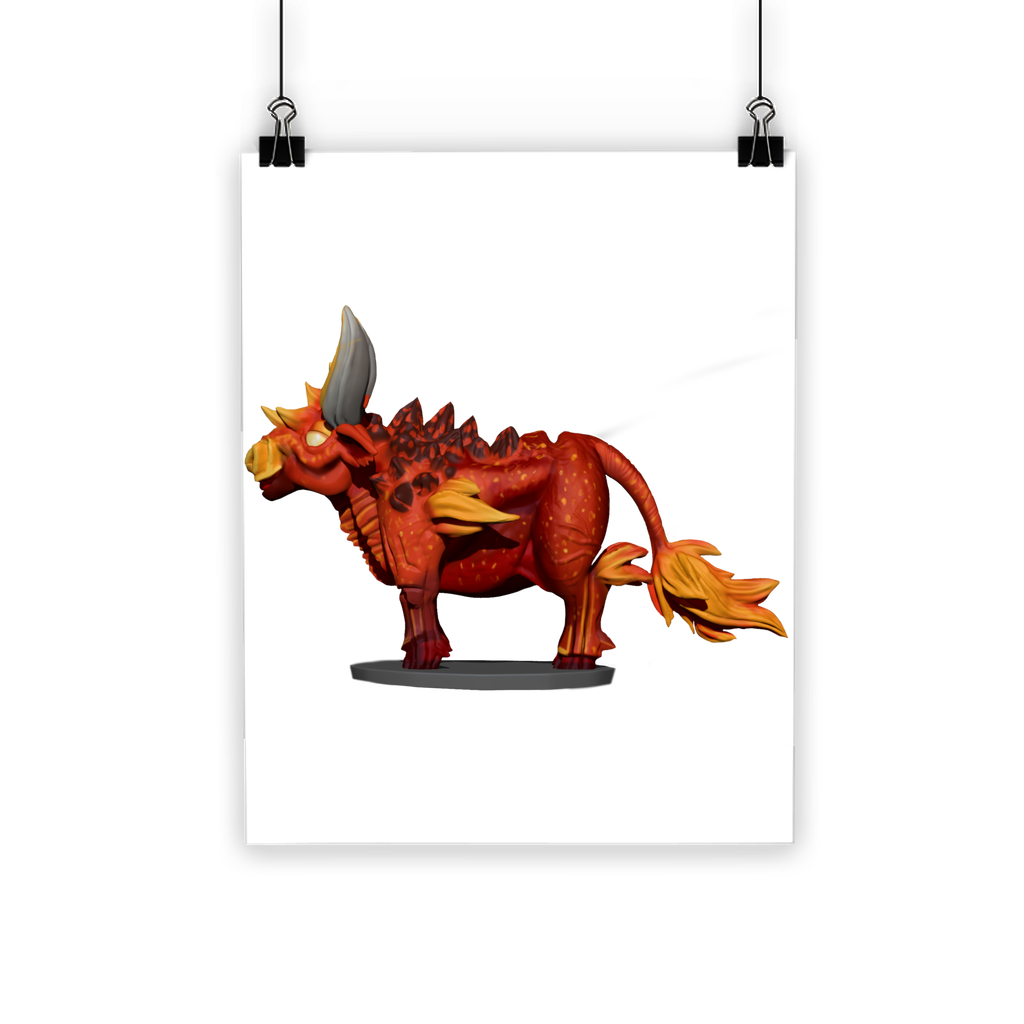 Fire Bull Classic Poster featuring vibrant colors and a semi-gloss finish, ideal for indoor and outdoor display.