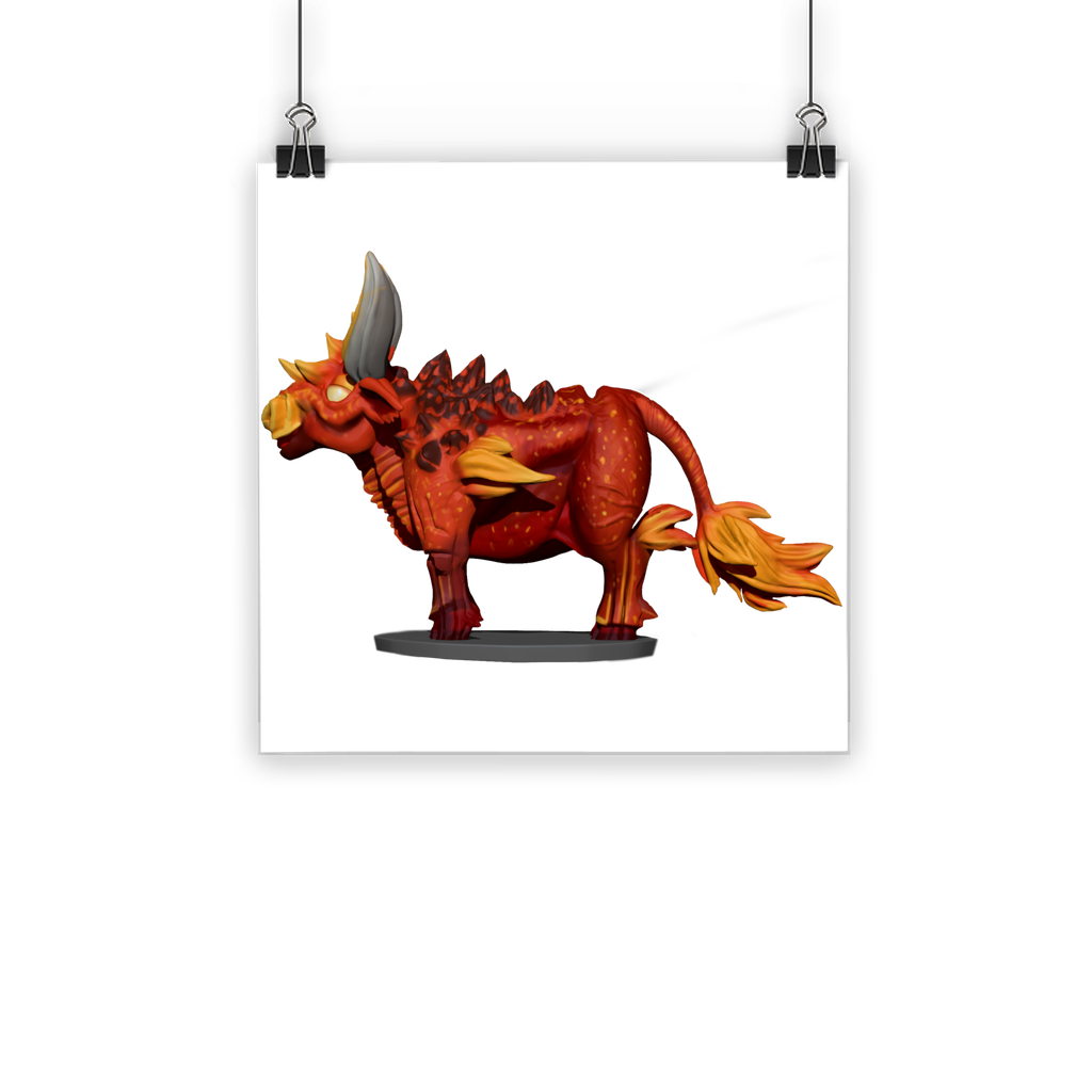 Fire Bull Classic Poster featuring vibrant colors and a semi-gloss finish, ideal for indoor and outdoor display.