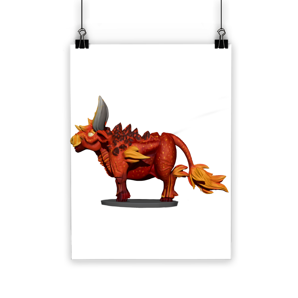 Fire Bull Classic Poster featuring vibrant colors and a semi-gloss finish, ideal for indoor and outdoor display.