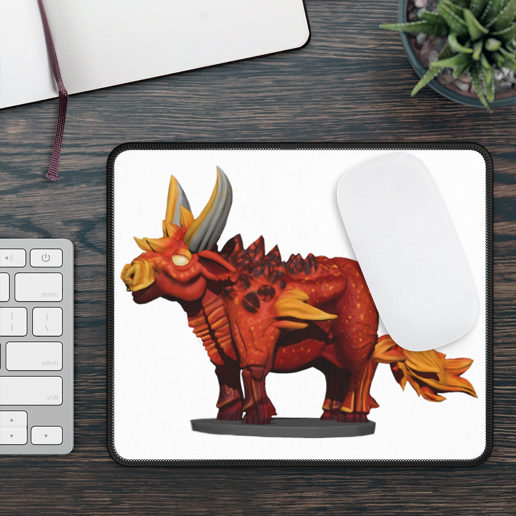 Fire Bull Gaming Mouse Pad featuring vibrant designs and stitched edges, measuring 9x7 inches.