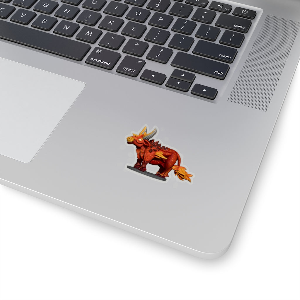 Fire Bull Kiss-Cut Stickers showcasing various custom shapes in white and transparent materials.