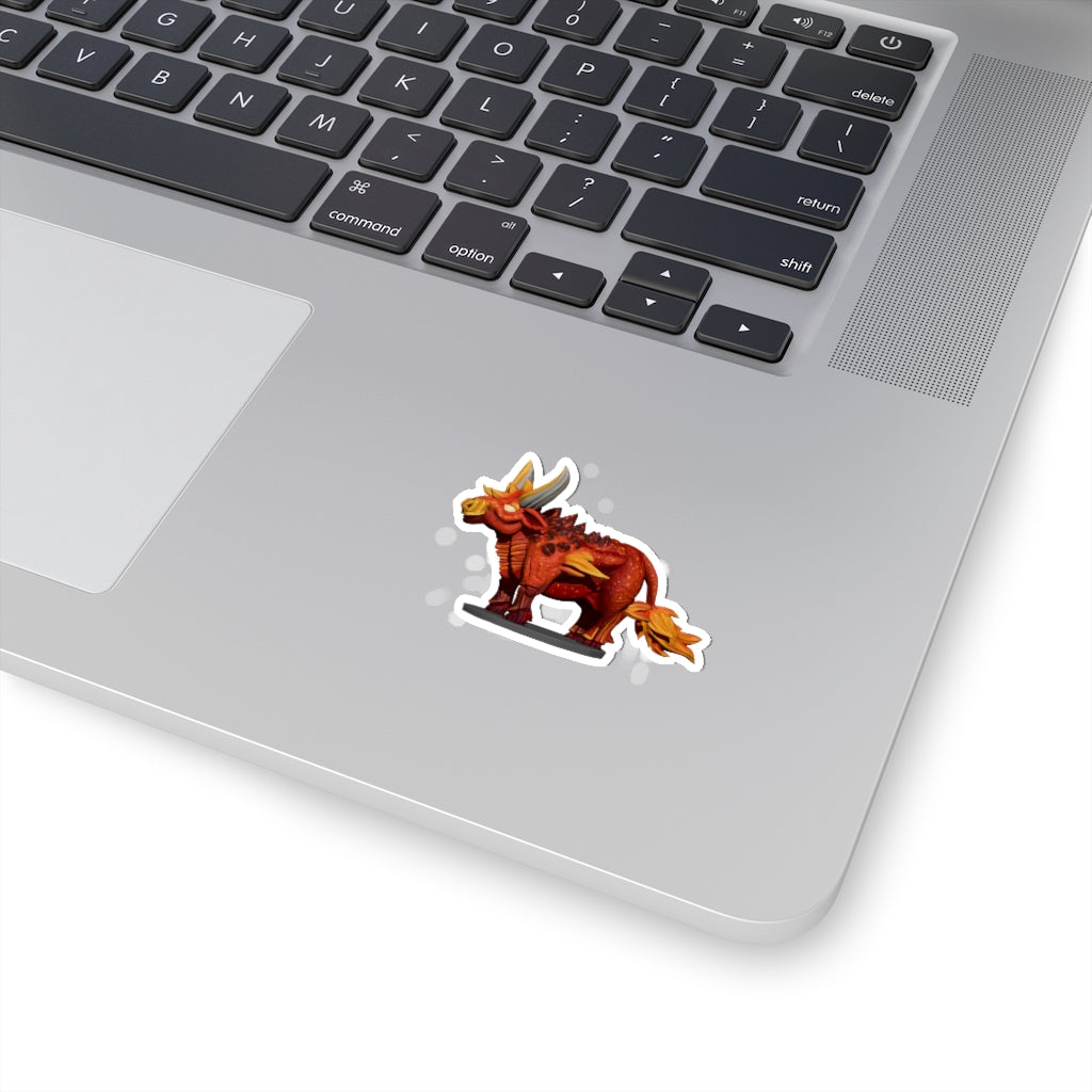 Fire Bull Kiss-Cut Stickers showcasing various custom shapes in white and transparent materials.