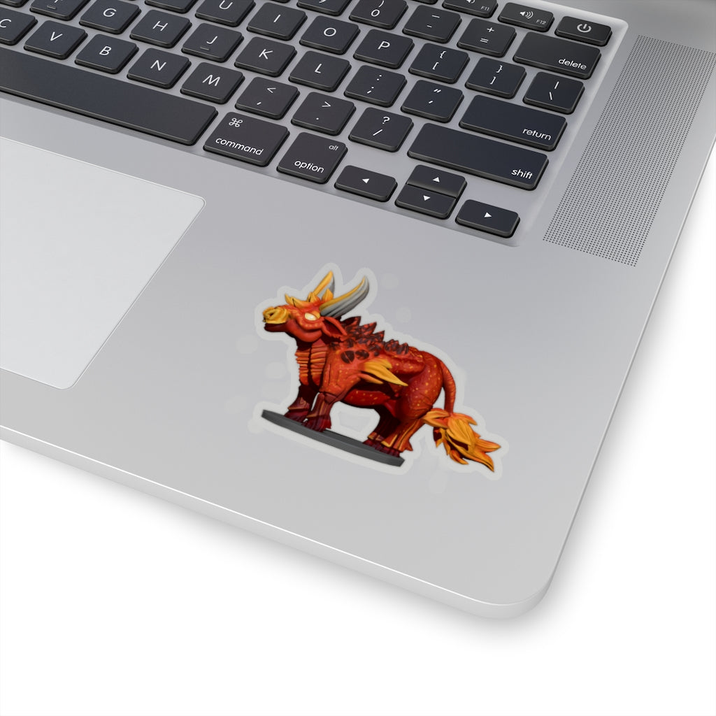 Fire Bull Kiss-Cut Stickers showcasing various custom shapes in white and transparent materials.