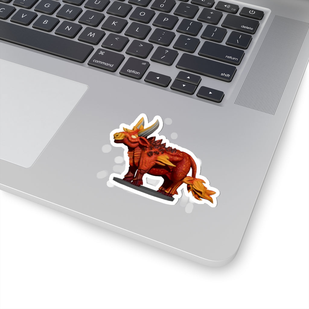 Fire Bull Kiss-Cut Stickers showcasing various custom shapes in white and transparent materials.