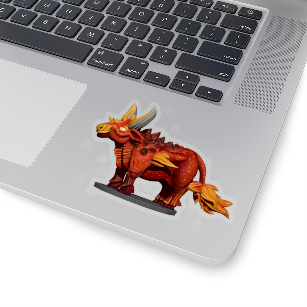 Fire Bull Kiss-Cut Stickers showcasing various custom shapes in white and transparent materials.