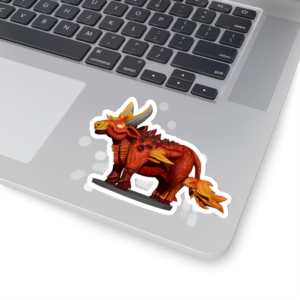 Fire Bull Kiss-Cut Stickers showcasing various custom shapes in white and transparent materials.