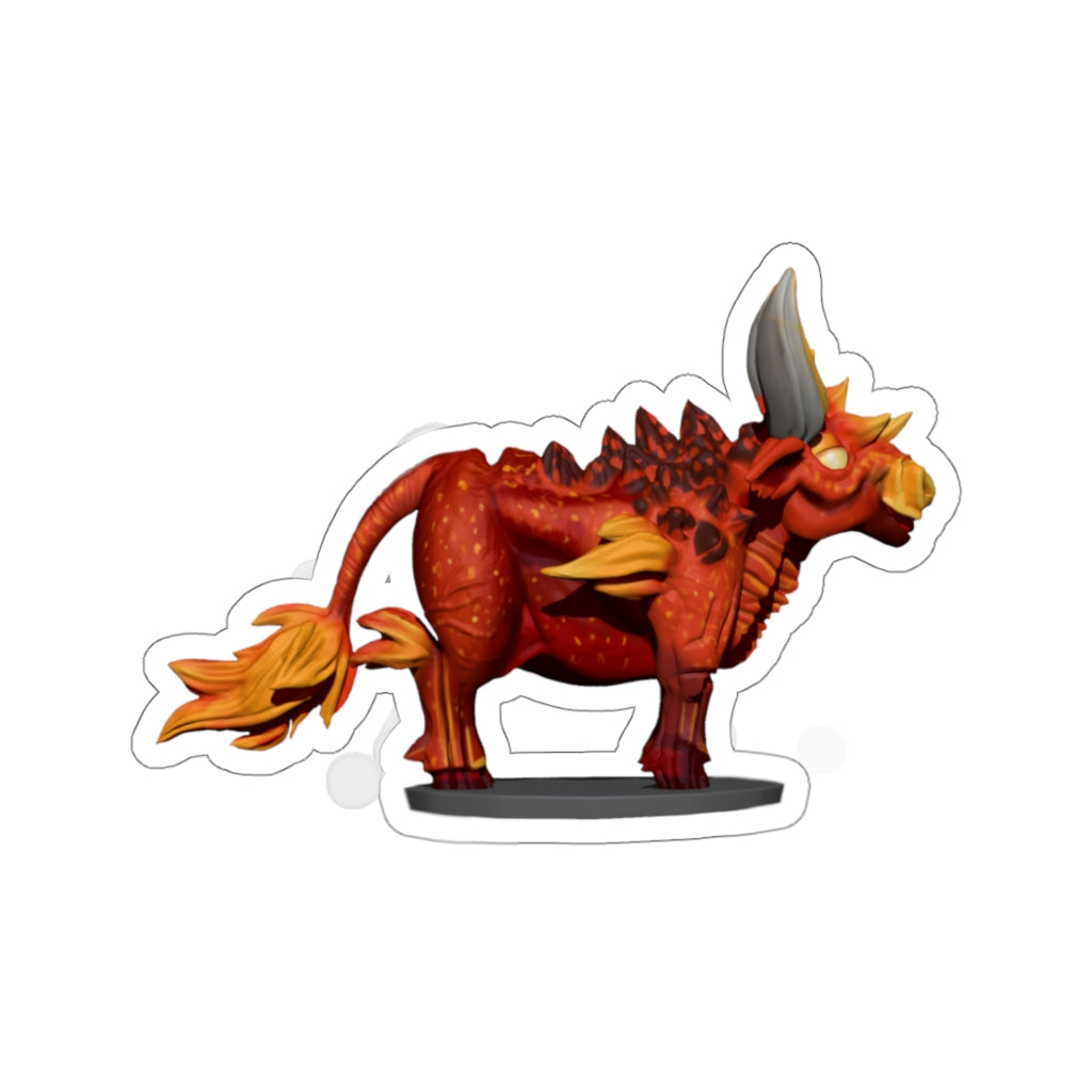 Fire Bull Kiss-Cut Stickers showcasing various shapes and sizes on a white background.