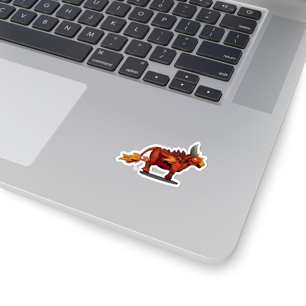 Fire Bull Kiss-Cut Stickers showcasing various shapes and sizes on a white background.