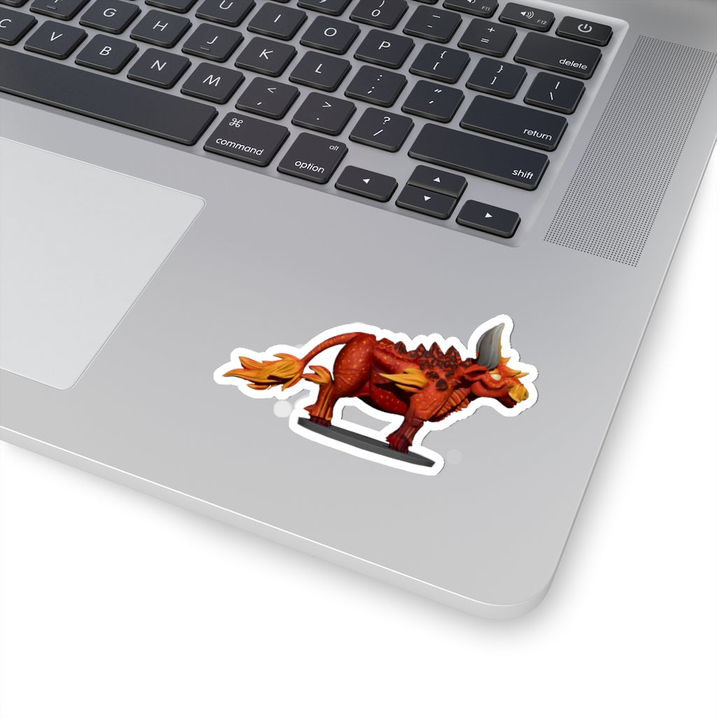 Fire Bull Kiss-Cut Stickers showcasing various shapes and sizes on a white background.