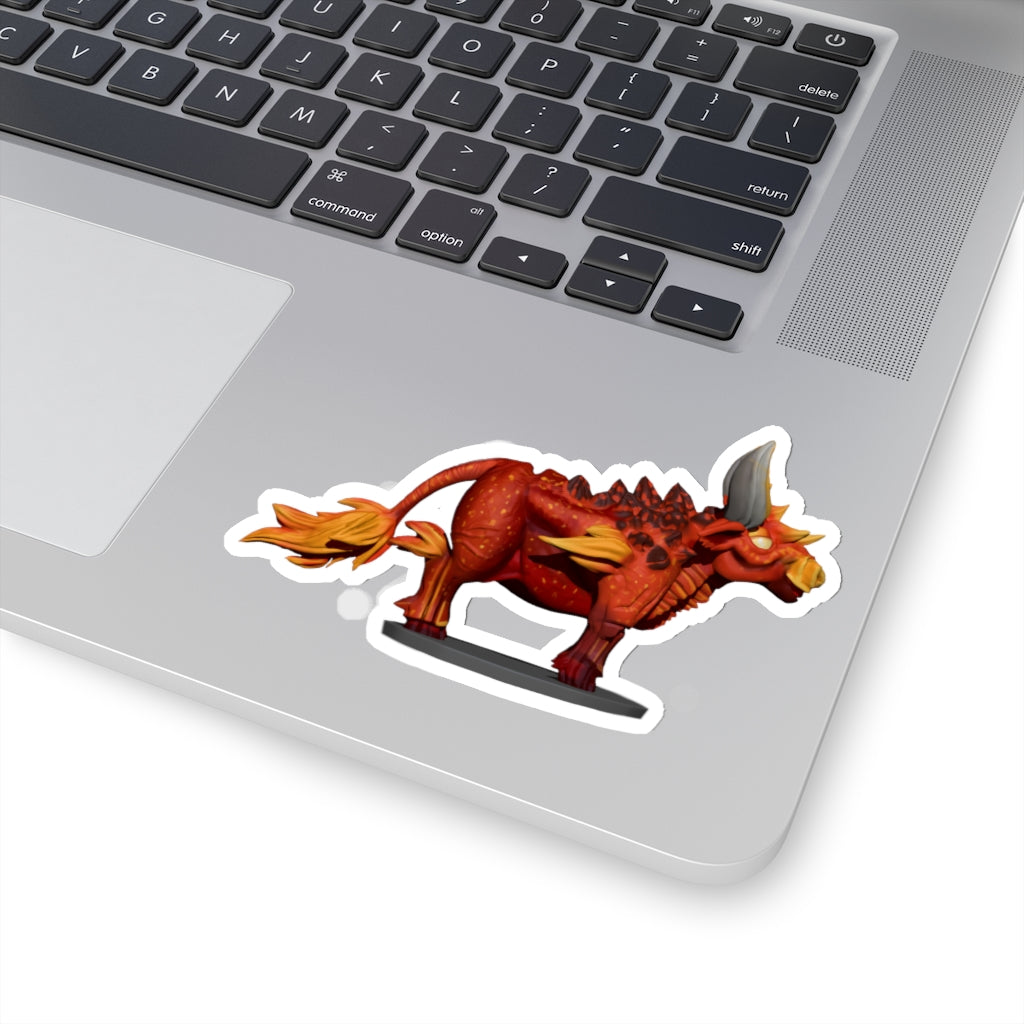 Fire Bull Kiss-Cut Stickers showcasing various shapes and sizes on a white background.