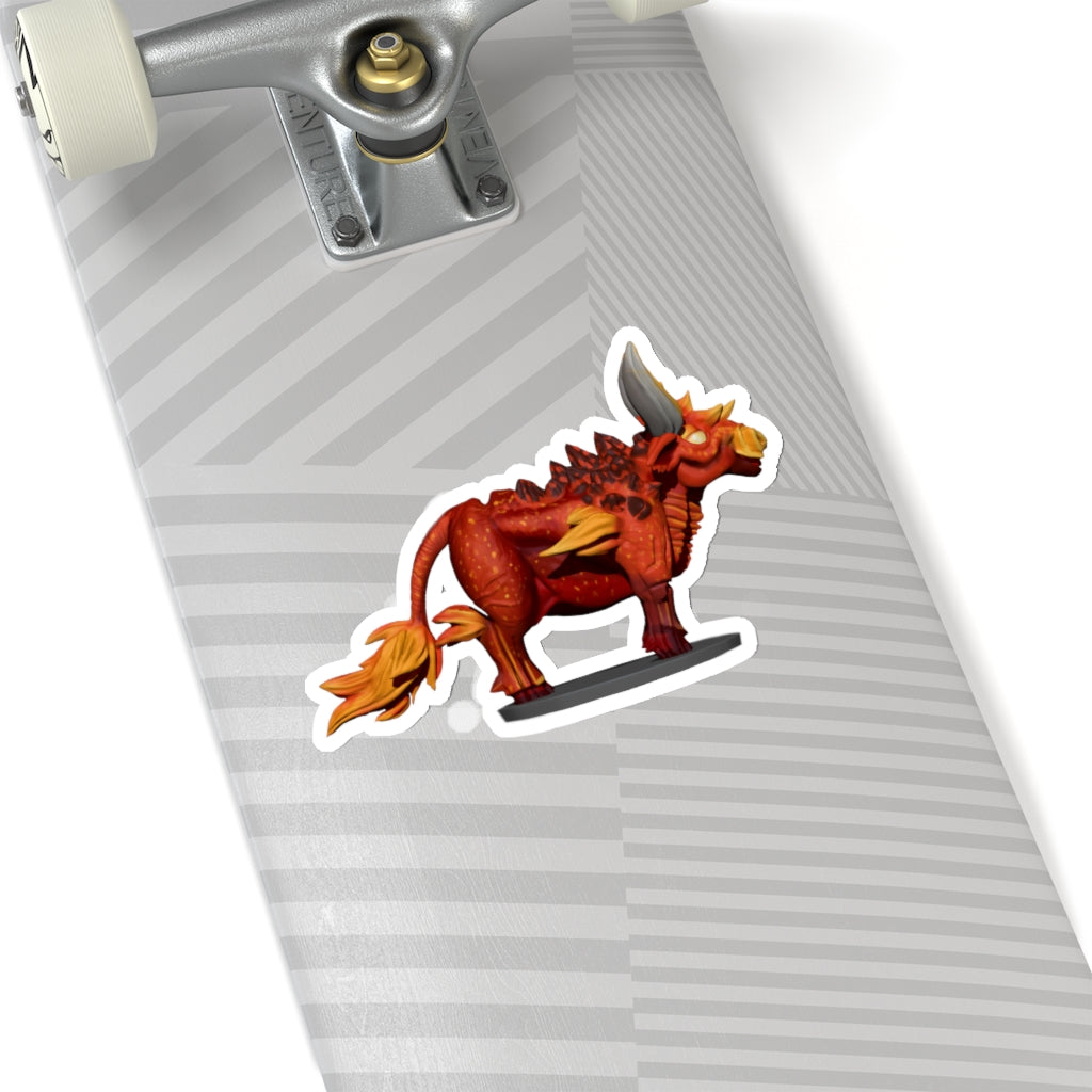 Fire Bull Kiss-Cut Stickers showcasing various shapes and sizes on a white background.